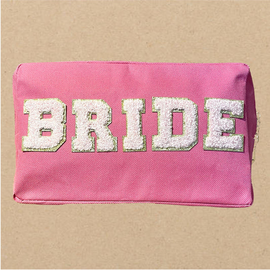 Bright Pink Canvas BRIDE MAKEUP BAG