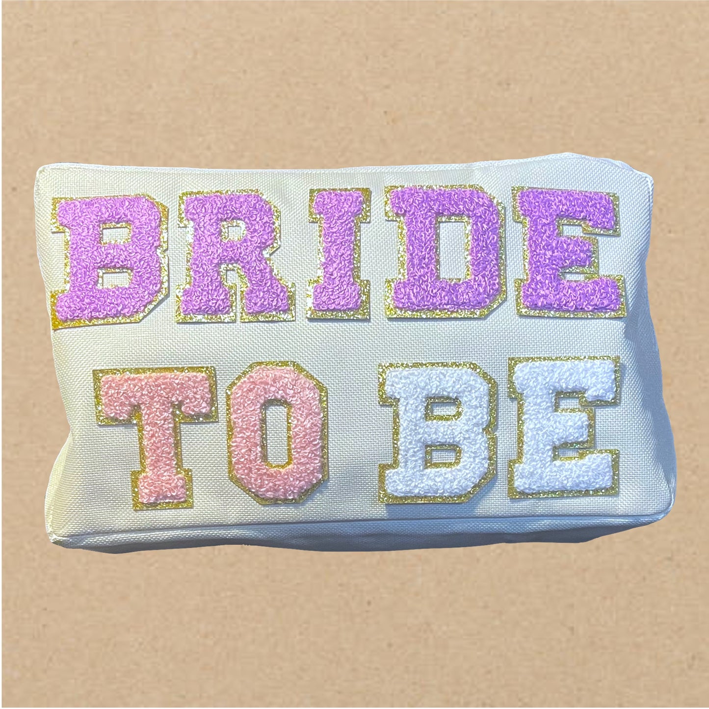 Off-White Canvas BRIDE TO BE MAKEUP BAG