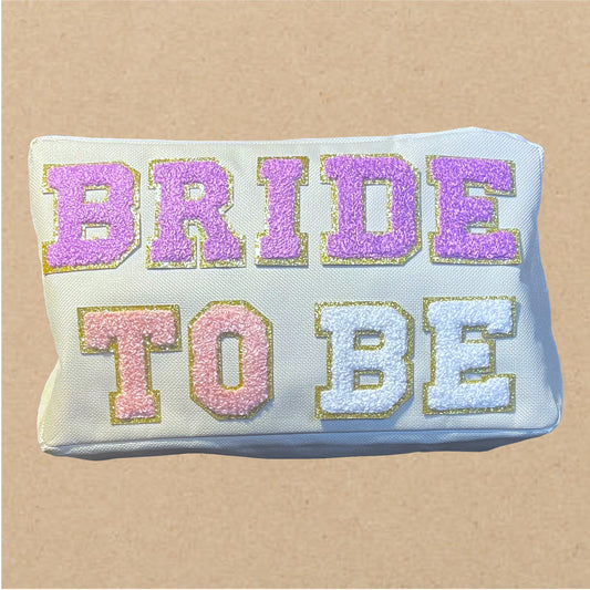Off-White Canvas BRIDE TO BE MAKEUP BAG