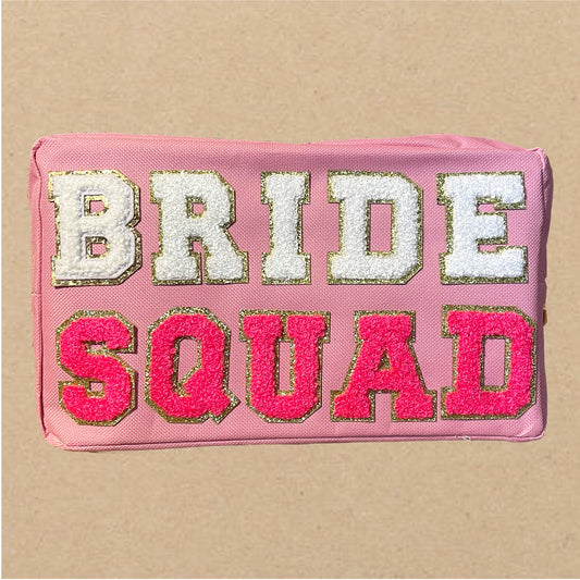 Pink Canvas BRIDE SQUAD MAKEUP BAG