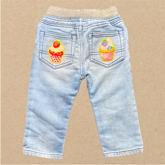 Repurposed Light Denim CUPCAKE JEANS